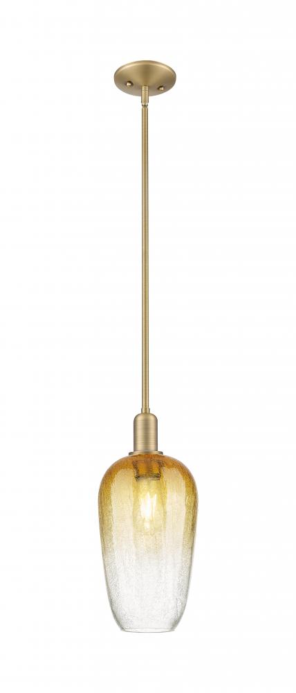 Brookhaven Flute - 1 Light - 6 inch - Satin Gold - Mini Pendant