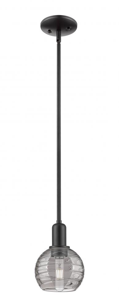 Athens Deco Swirl - 1 Light - 6 inch - Matte Black - Mini Pendant
