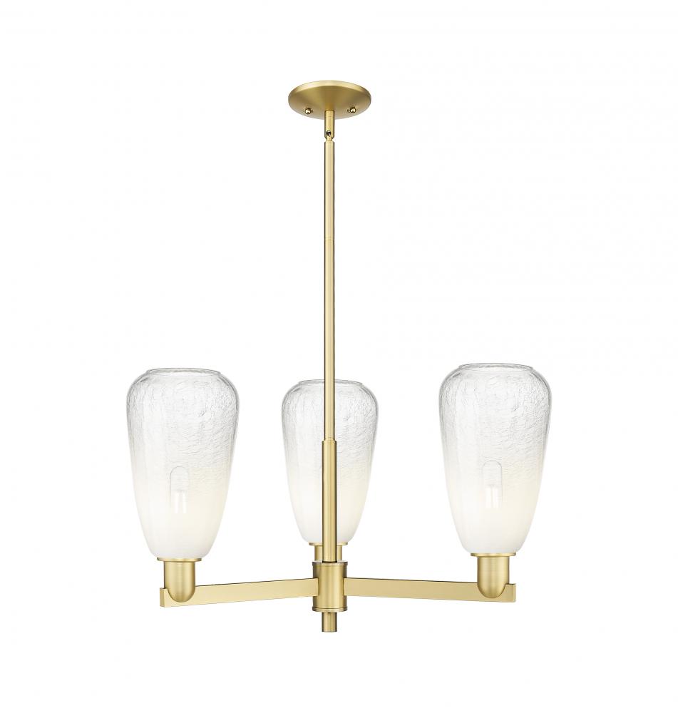 Brookhaven Almond - 3 Light - 18 inch - Satin Gold - Flush Mount