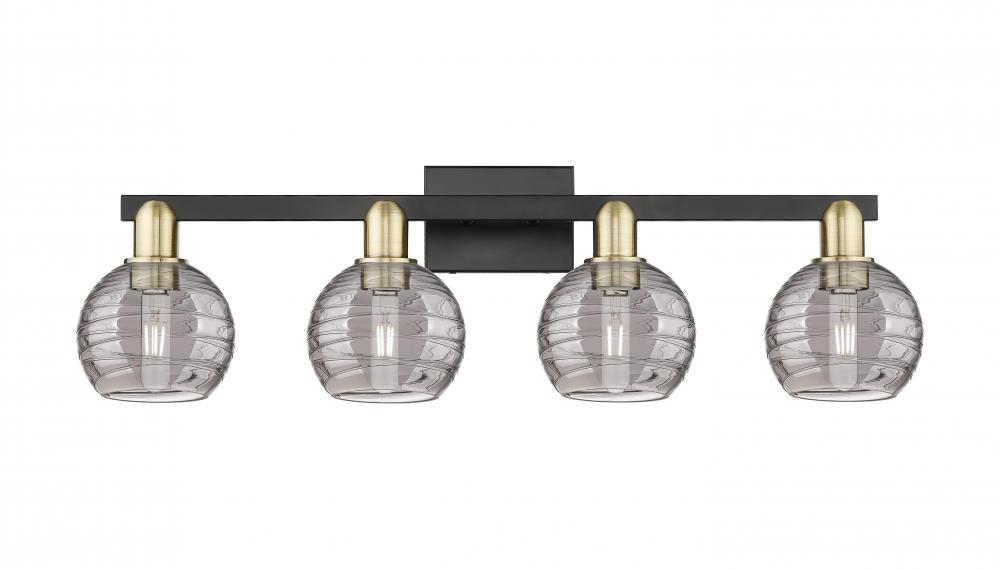 Athens Deco Swirl - 4 Light - 36 inch - Black Antique Brass - Bath Vanity Light