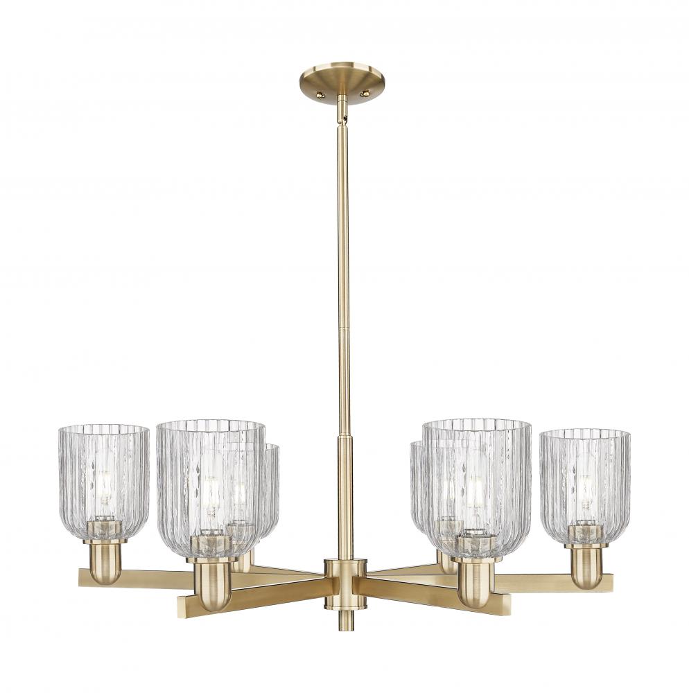 Bridal Veil - 6 Light - 24 inch - Satin Nickel - Chandelier