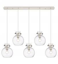 Innovations Lighting 125-410-1PS-PN-G410-8CL - Newton Sphere - 5 Light - 40 inch - Polished Nickel - Cord hung - Linear Pendant