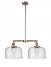 Innovations Lighting 209-AC-G74-L - Bell - 2 Light - 21 inch - Antique Copper - Stem Hung - Adjustable Island Light