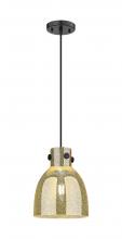 Innovations Lighting 410-1PS-BK-G412-8ME - Newton Bell - 1 Light - 8 inch - Matte Black - Cord hung - Pendant