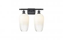 Innovations Lighting 516-2W-BK-G484-7OP - Brookhaven Flute - 2 Light - 17 inch - Matte Black - Bath Vanity Light