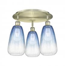 Innovations Lighting 516-3C-AB-G480-6SB - Brookhaven Almond - 3 Light - 18 inch - Antique Brass - Flush Mount