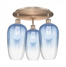 Innovations Lighting 516-3C-AC-G484-7SB - Brookhaven Flute - 3 Light - 19 inch - Antique Copper - Flush Mount