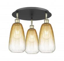 Innovations Lighting 516-3C-BAB-G480-6AM - Brookhaven Almond - 3 Light - 18 inch - Black Antique Brass - Flush Mount