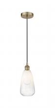 Innovations Lighting 616-1P-AB-G480-6OP - Brookhaven Almond - 1 Light - 6 inch - Antique Brass - Cord hung - Mini Pendant