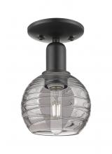 Innovations Lighting 716-1C-BK-G1213-6SM - Athens Deco Swirl - 1 Light - 6 inch - Matte Black - Semi-Flush Mount