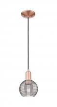 Innovations Lighting 716-1P-AC-G1213-6SM - Athens Deco Swirl - 1 Light - 6 inch - Antique Copper - Cord hung - Mini Pendant