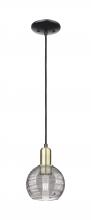 Innovations Lighting 716-1P-BAB-G1213-6SM - Athens Deco Swirl - 1 Light - 6 inch - Black Antique Brass - Cord hung - Mini Pendant