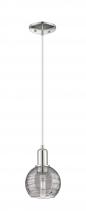 Innovations Lighting 716-1P-PN-G1213-6SM - Athens Deco Swirl - 1 Light - 6 inch - Polished Nickel - Cord hung - Mini Pendant