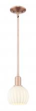 Innovations Lighting 716-1S-AC-G1217-6WV - White Venetian - 1 Light - 6 inch - Antique Copper - Stem hung - Mini Pendant