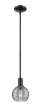 Innovations Lighting 716-1S-BK-G1213-6SM - Athens Deco Swirl - 1 Light - 6 inch - Matte Black - Mini Pendant