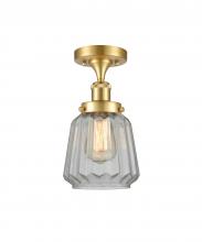 Innovations Lighting 916-1C-SG-G142 - Chatham - 1 Light - 6 inch - Satin Gold - Flush Mount