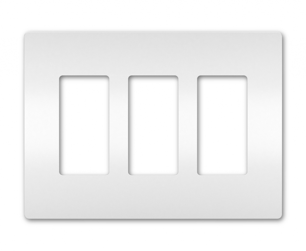 radiant Three-Gang Screwless Wall Plate, White