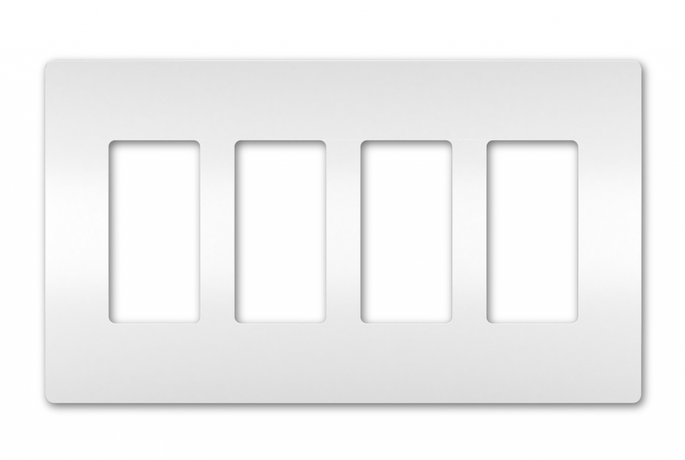 radiant Four-Gang Screwless Wall Plate, White