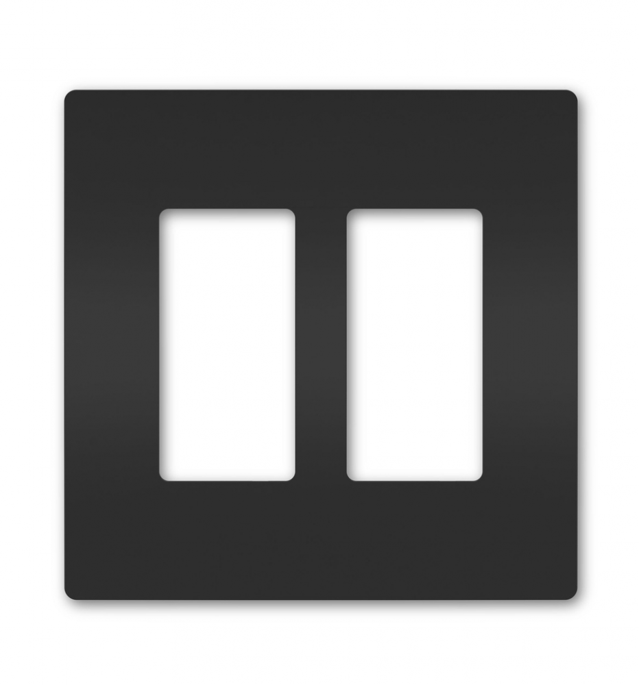 radiant Two-Gang Screwless Wall Plate, Black