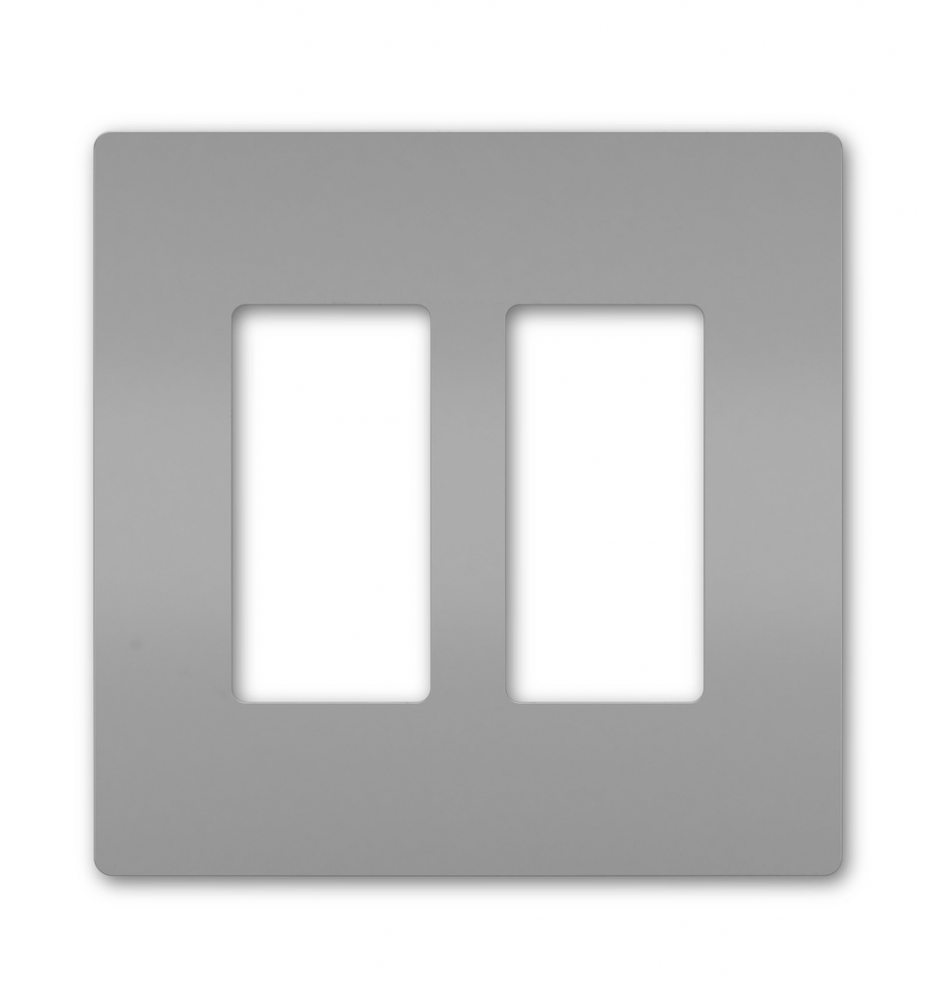 radiant Two-Gang Screwless Wall Plate, Gray