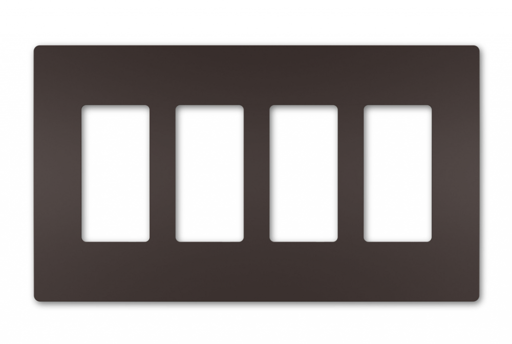 radiant Four-Gang Screwless Wall Plate, Dark Bronze
