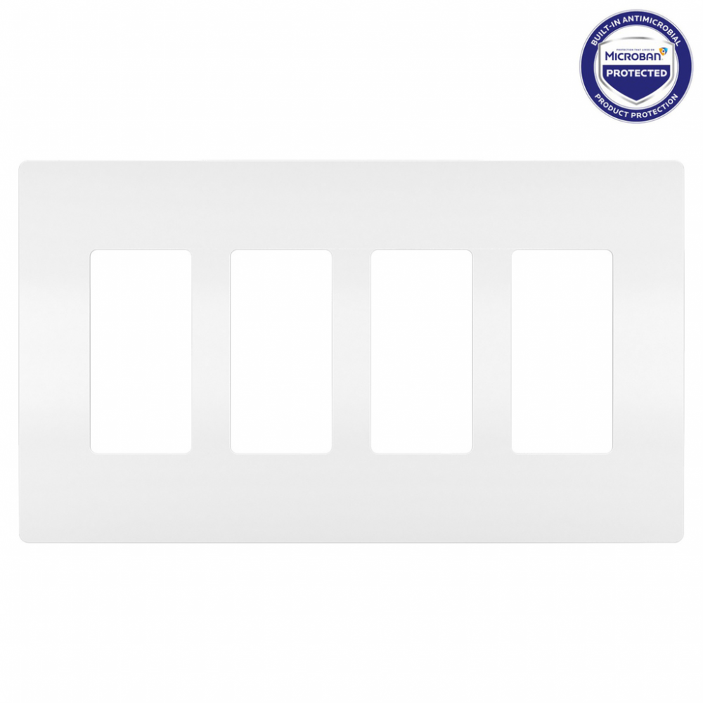 radiant Four-Gang Screwless Wall Plate with Microban