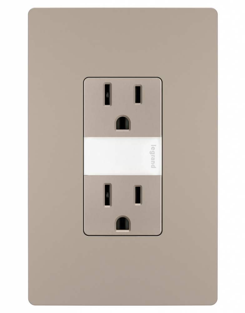 radiant 15A Tamper-Resistant Outlet with Night Light, Nickel (6 pack) (6 pack)