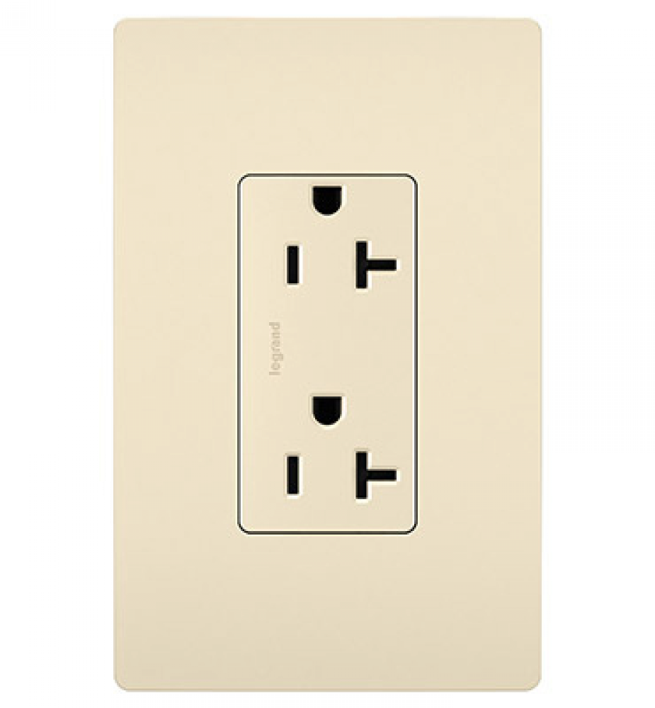 radiant Spec Grade 20A Tamper-Resistant Receptacle, Light Almond
