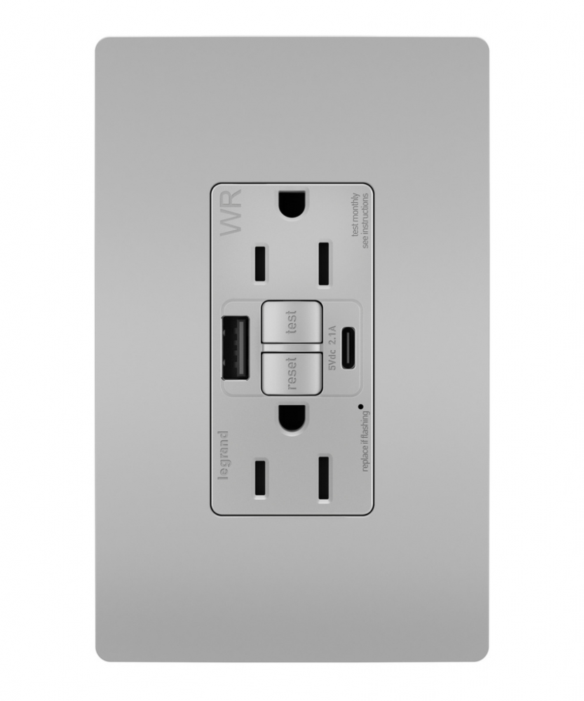 radiant Tamper-Resistant Weather-Resistant 15A Duplex Self-Test GFCI Receptacles wt SafeLock Pro
