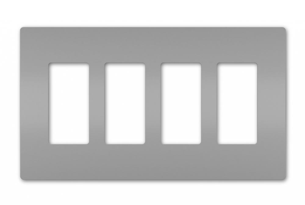 radiant Four-Gang Screwless Wall Plate, Gray