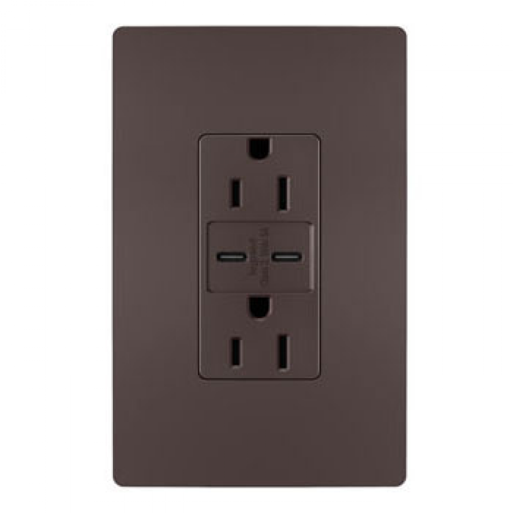 radiant 15A Tamper-Resistant Ultra-Fast USB Type C/C Outlet, Dark Bronze