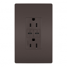 Legrand Radiant R26USBPDCC6 - radiant 15A Tamper Resistant Ultra Fast PLUS Power Delivery USB Type C/C Outlet, Brown (6 pack) (6 pack)