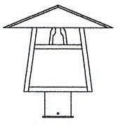 Arroyo Craftsman CP-12DOF-P - 12" carmel post mount with dart overlay