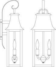 Arroyo Craftsman ORB-8RM-VP - 8" orpington wall mount
