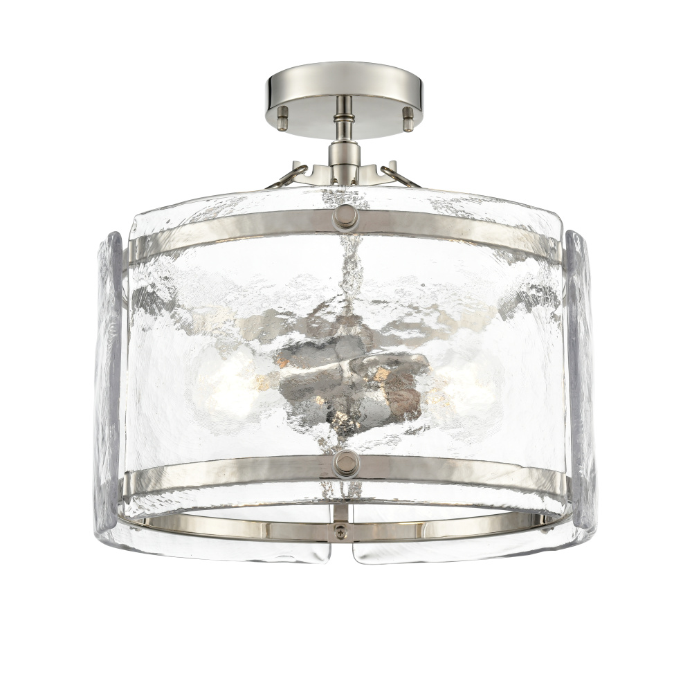 Bennetti 14.5" Wide 2-Light Semi Flush - Polished Nickel