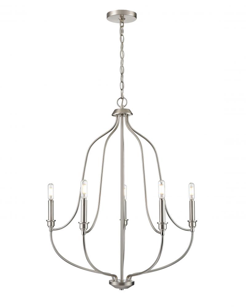 Senoia 25" Wide 5-Light Chandelier - Modern Gold