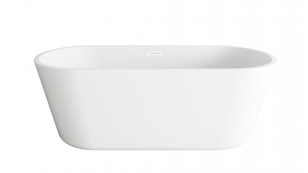 Bathtub 64.9"28.3"22.8" GW with WHT drain kit