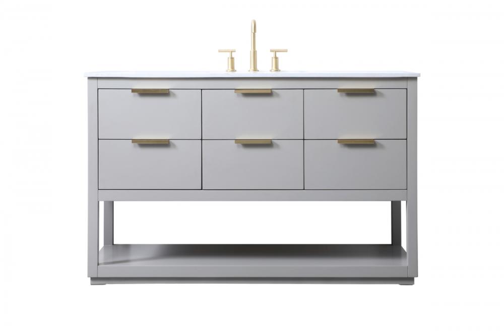 Vanity Cabinet 5Dw 54x22x34 Grey