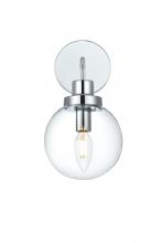 Elegant LD7031W8C - Hanson Wall Sconce L5.9"H11.7"E8.1"  C/GL Chrome